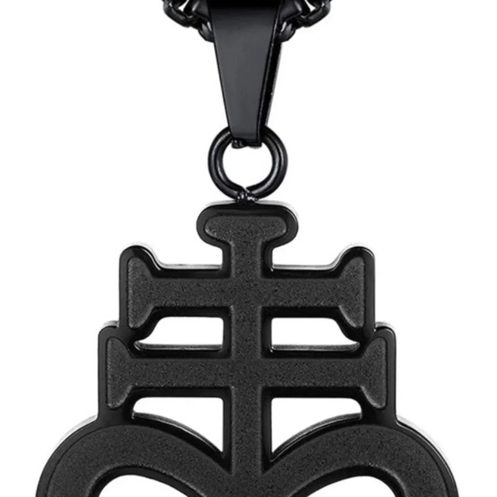 Satanic Cross Punk Necklace Men Women